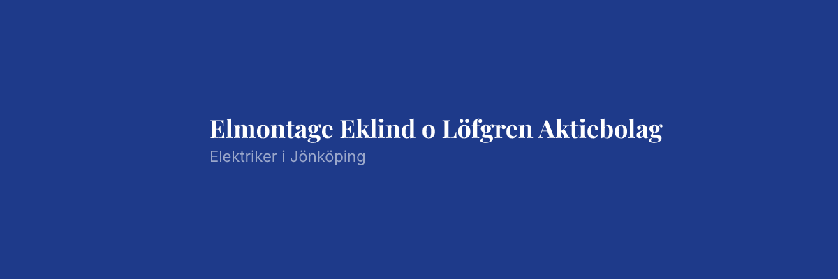 Elmontage Eklind o Löfgren Aktiebolag