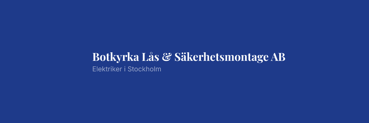 Botkyrka Lås & Säkerhetsmontage AB