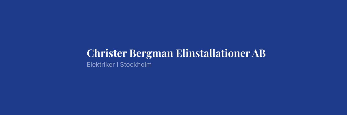 Christer Bergman Elinstallationer AB