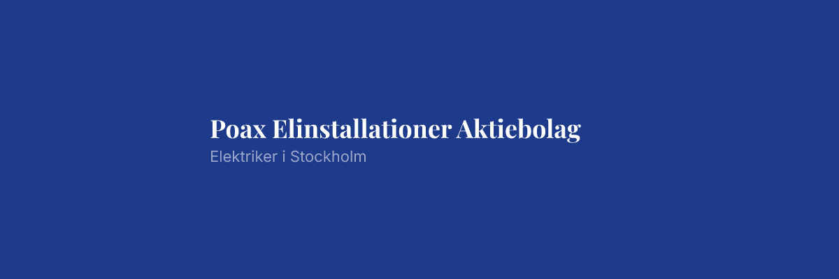 Poax Elinstallationer Aktiebolag