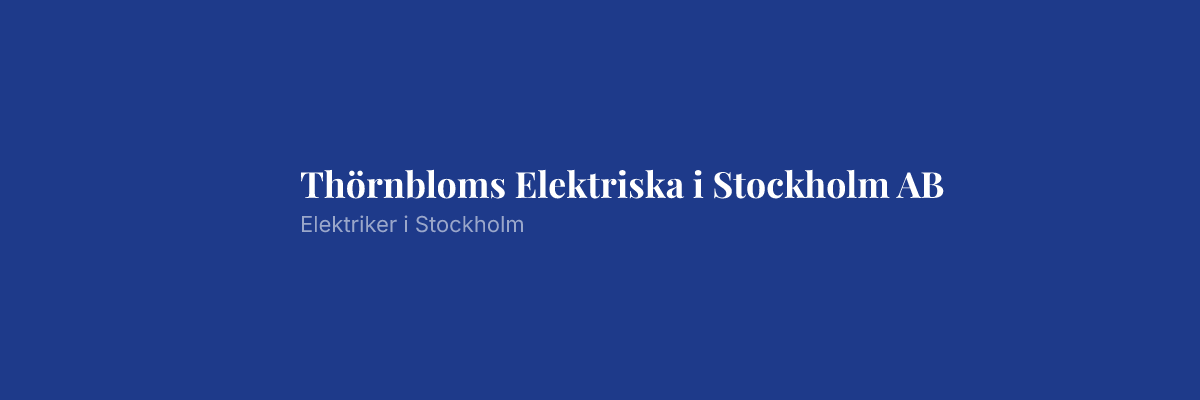 Thörnbloms Elektriska i Stockholm AB