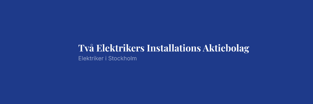 Två Elektrikers Installations Aktiebolag
