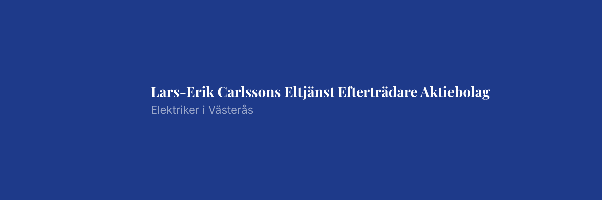 Lars-Erik Carlssons Eltjänst Efterträdare Aktiebolag