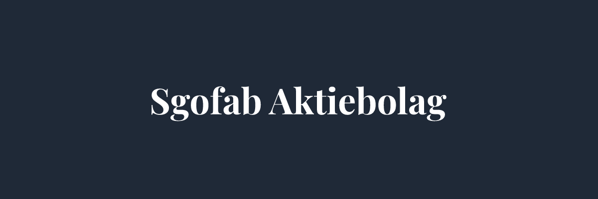 Sgofab Aktiebolag – Glasmästare i Stockholm