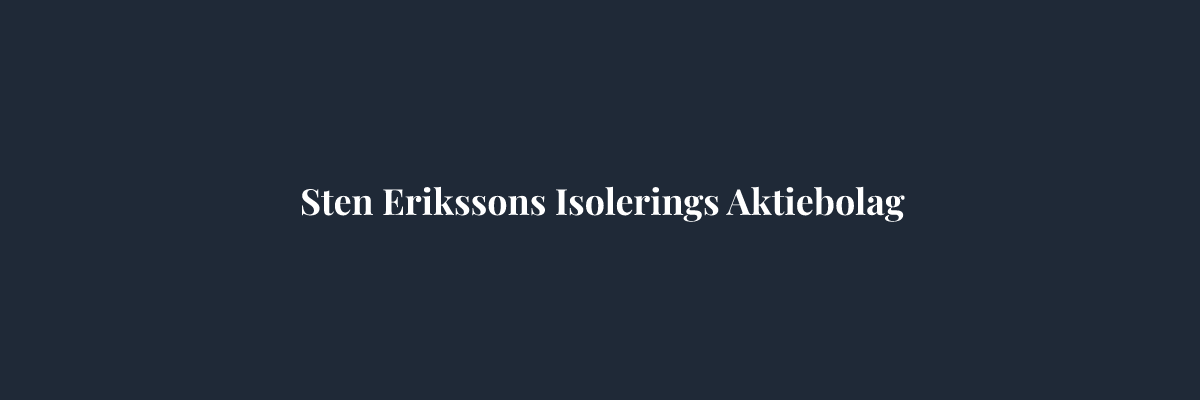 Sten Erikssons Isolerings Aktiebolag – Isolering i Uppsala