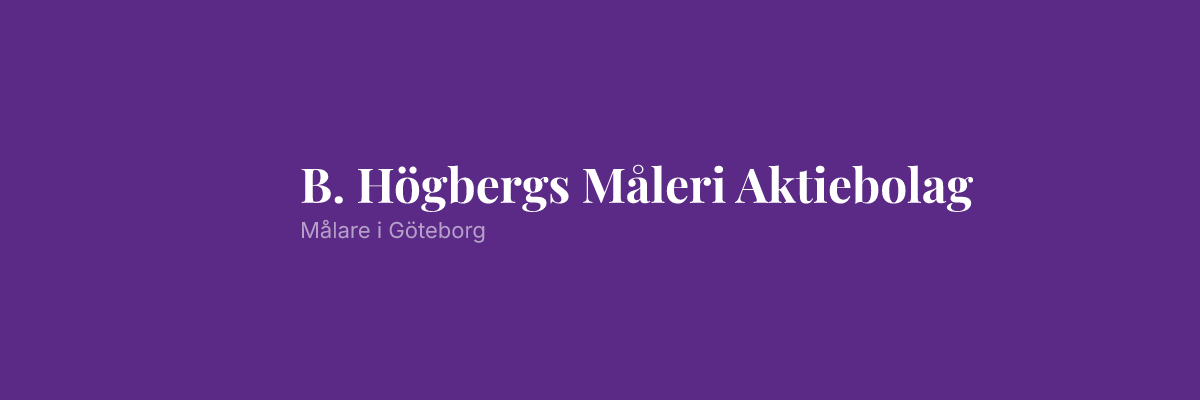 B. Högbergs Måleri Aktiebolag