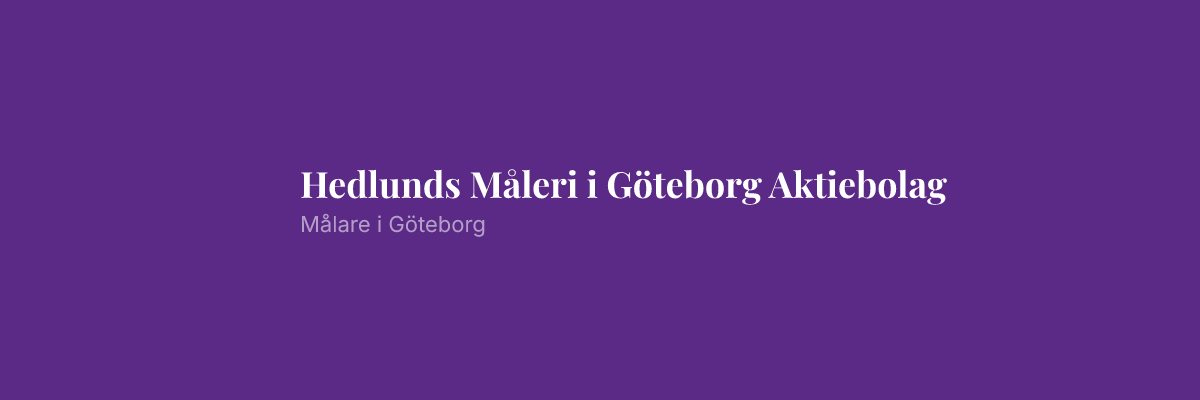 Hedlunds Måleri i Göteborg Aktiebolag