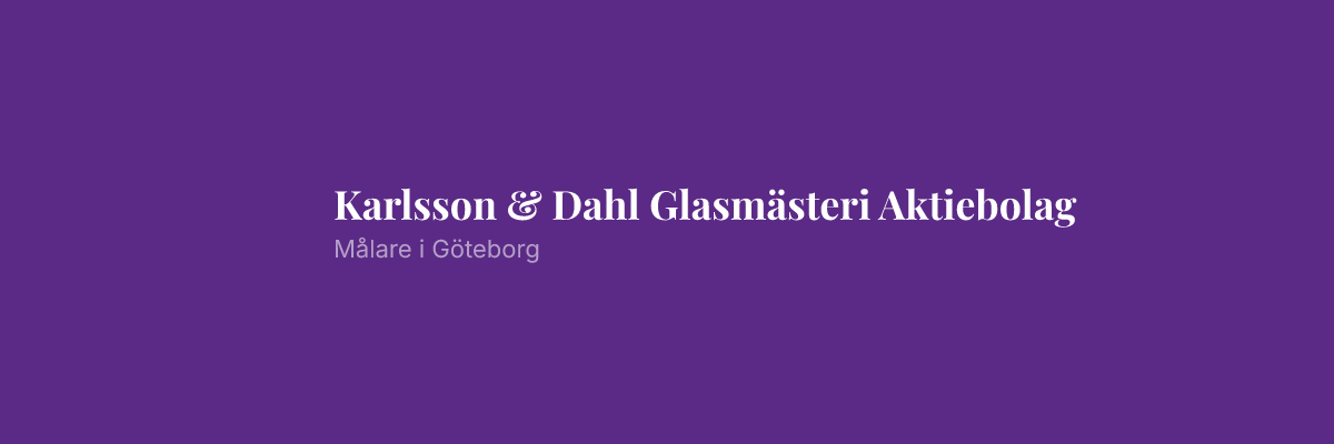 Karlsson & Dahl Glasmästeri Aktiebolag