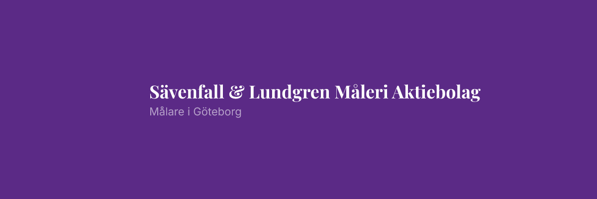 Sävenfall & Lundgren Måleri Aktiebolag