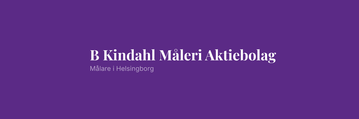 B Kindahl Måleri Aktiebolag