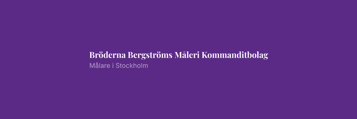 Bröderna Bergströms Måleri Kommanditbolag