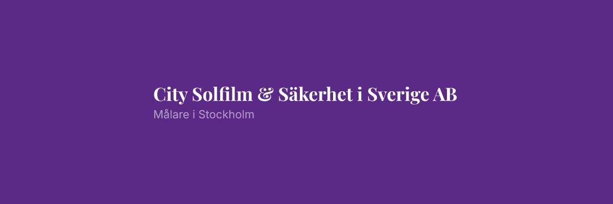 City Solfilm & Säkerhet i Sverige AB