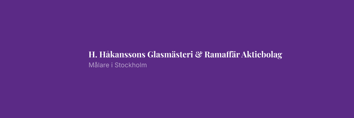 H. Håkanssons Glasmästeri & Ramaffär Aktiebolag