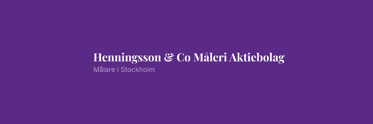 Henningsson & Co Måleri Aktiebolag