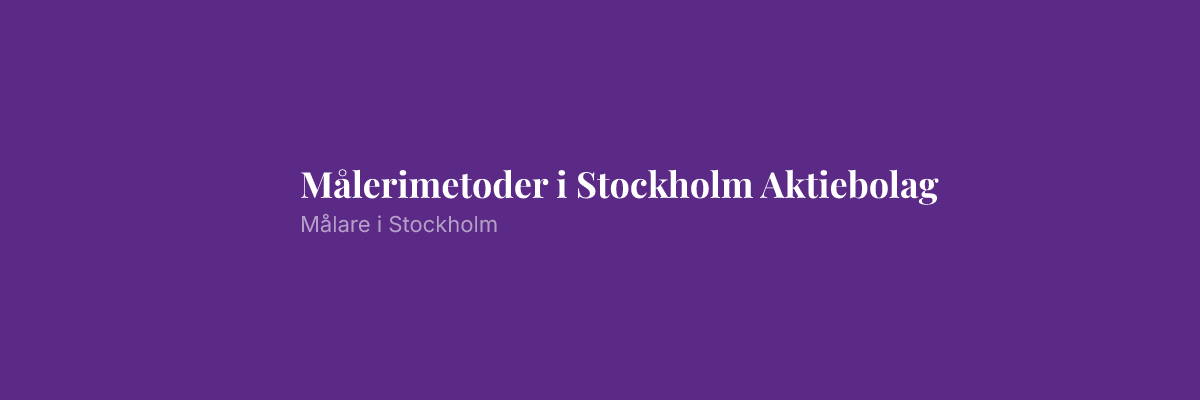 Målerimetoder i Stockholm Aktiebolag