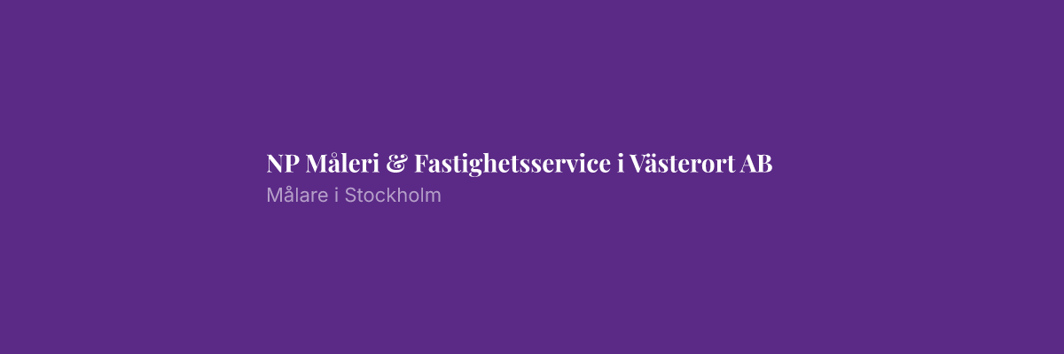 NP Måleri & Fastighetsservice i Västerort AB