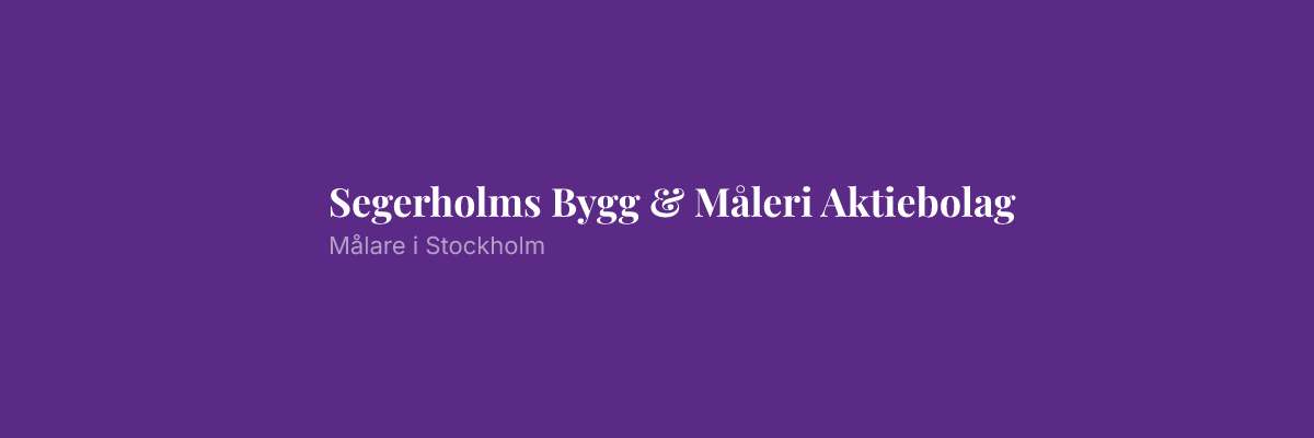 Segerholms Bygg & Måleri Aktiebolag