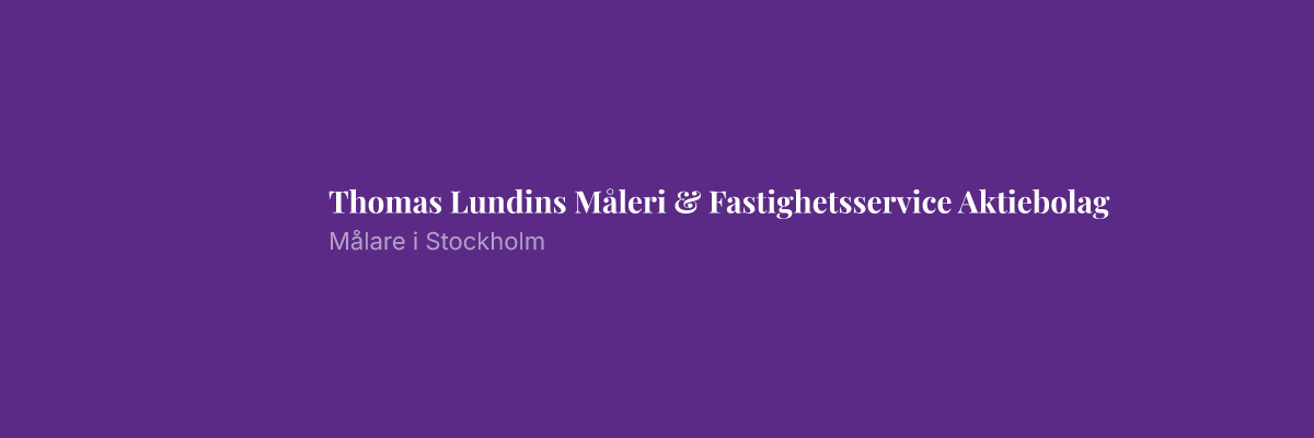 Thomas Lundins Måleri & Fastighetsservice Aktiebolag