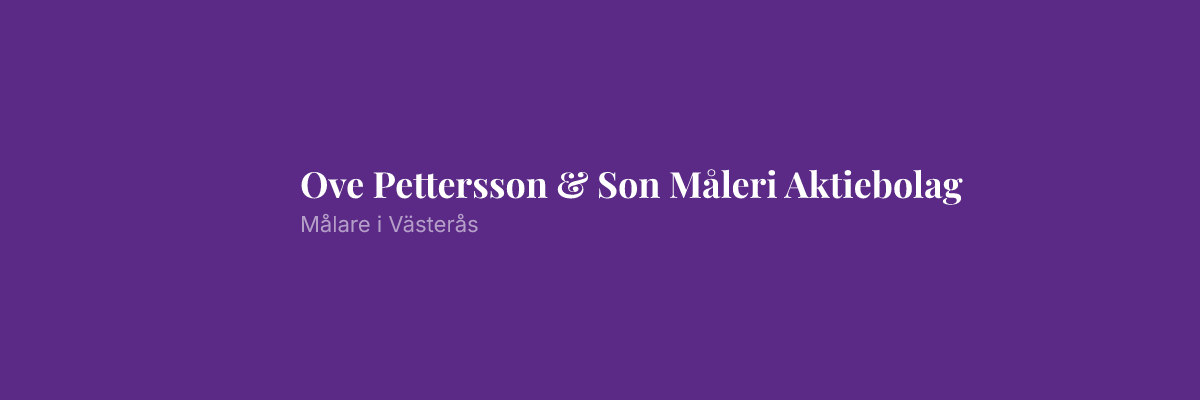 Ove Pettersson & Son Måleri Aktiebolag
