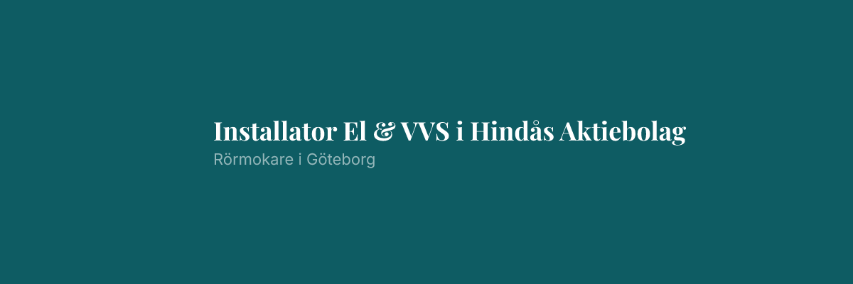 Installator El & VVS i Hindås Aktiebolag