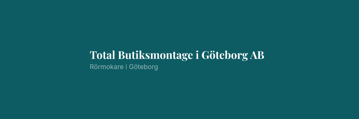 Total Butiksmontage i Göteborg AB