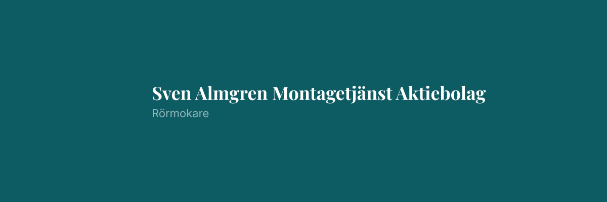 Sven Almgren Montagetjänst Aktiebolag – Rörmokare i Norrköping