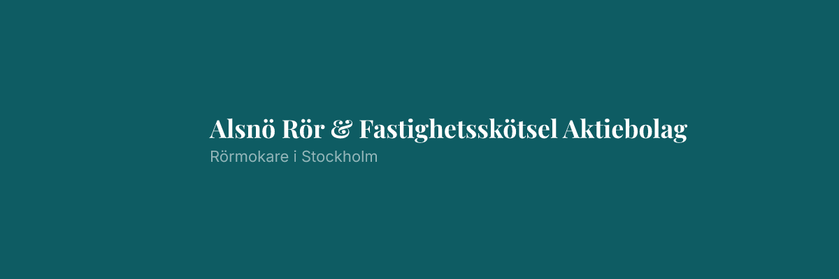 Alsnö Rör & Fastighetsskötsel Aktiebolag
