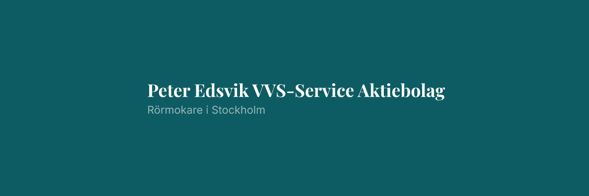 Peter Edsvik VVS-Service Aktiebolag