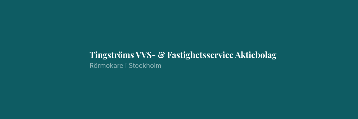 Tingströms VVS- & Fastighetsservice Aktiebolag