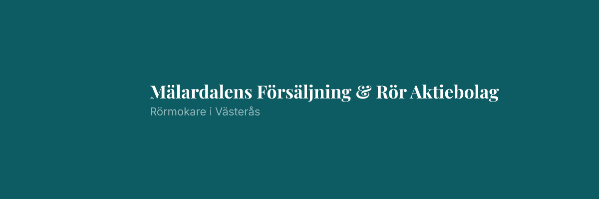 Mälardalens Försäljning & Rör Aktiebolag