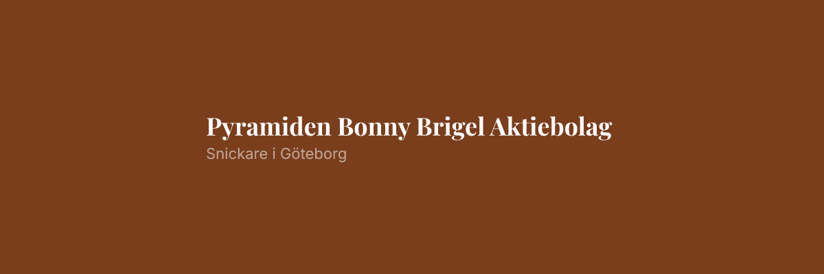 Pyramiden Bonny Brigel Aktiebolag