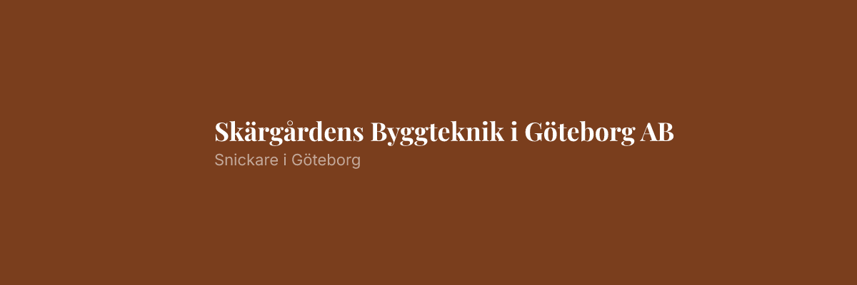 Skärgårdens Byggteknik i Göteborg AB