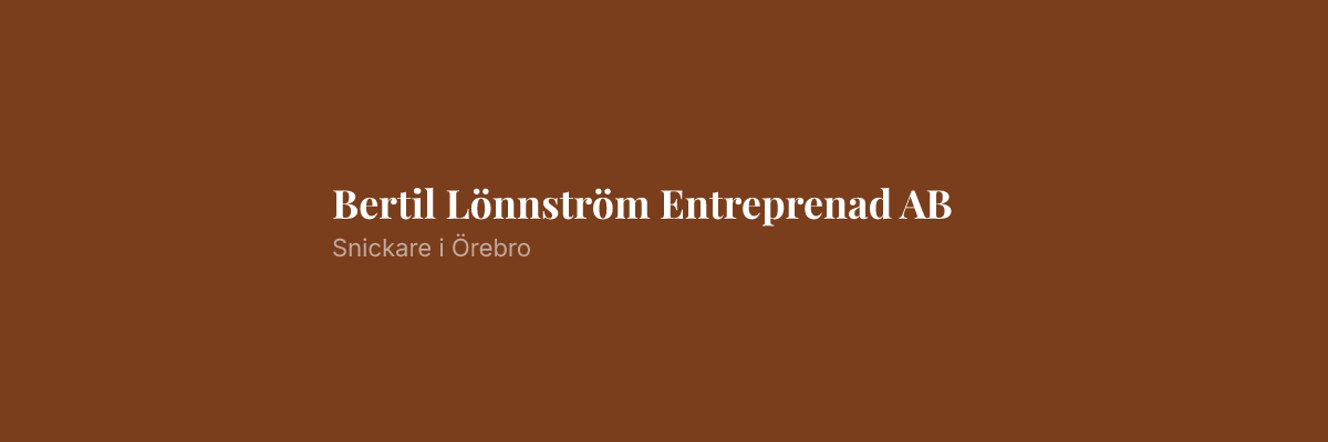 Bertil Lönnström Entreprenad AB