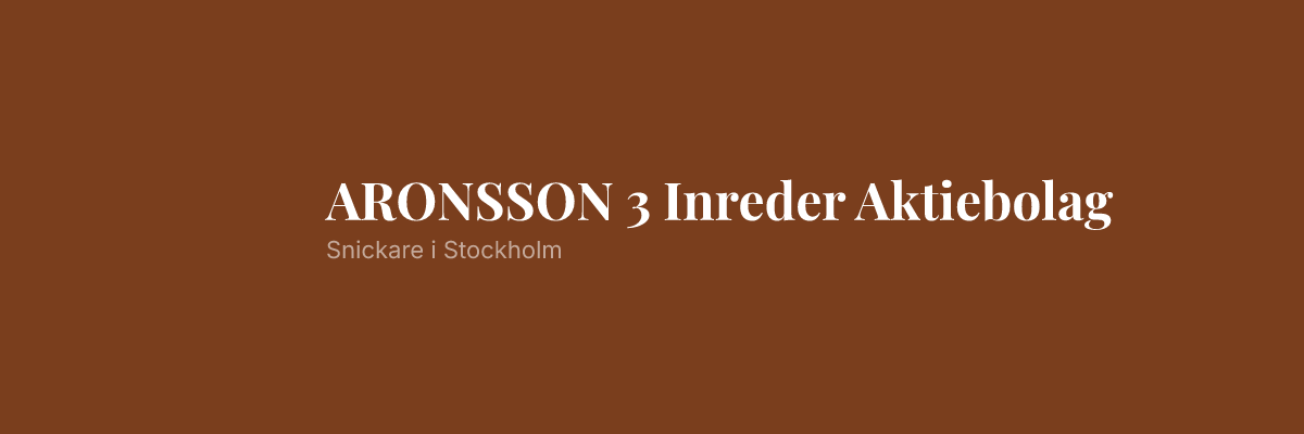 ARONSSON 3 Inreder Aktiebolag