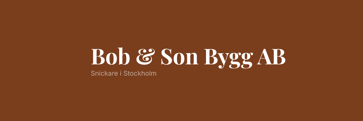 Bob & Son Bygg AB