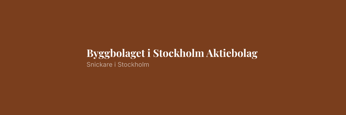 Byggbolaget i Stockholm Aktiebolag