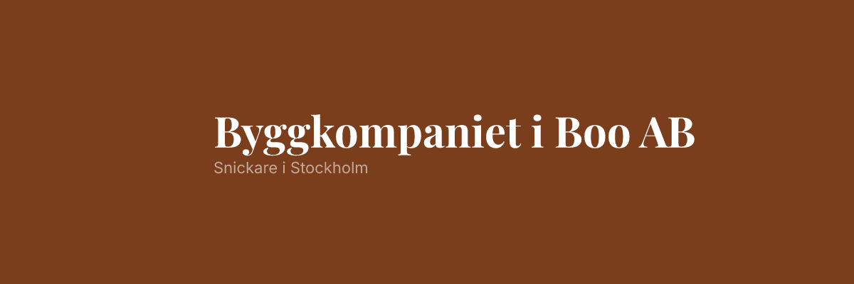 Byggkompaniet i Boo AB