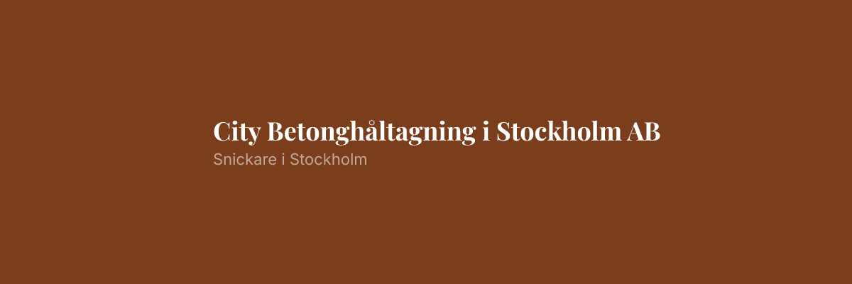 City Betonghåltagning i Stockholm AB