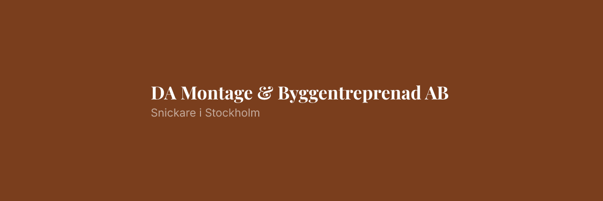 DA Montage & Byggentreprenad AB