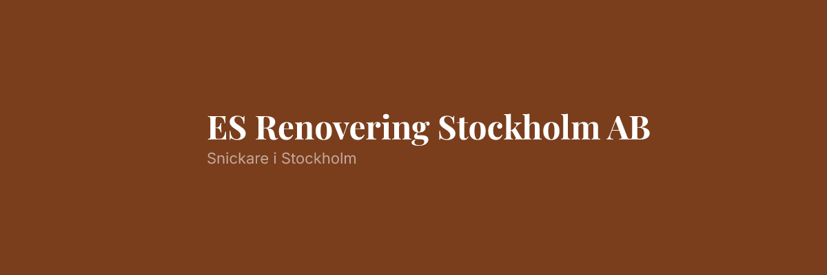 ES Renovering Stockholm AB