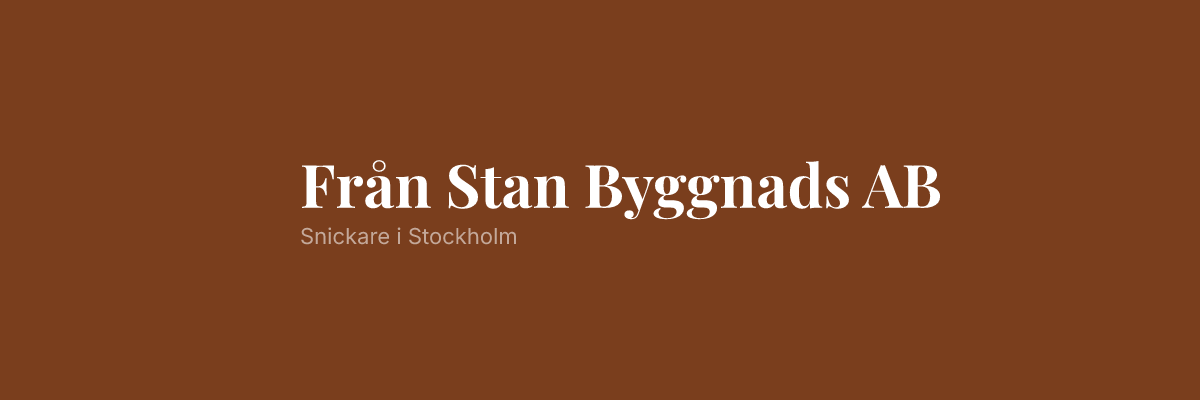 Från Stan Byggnads AB