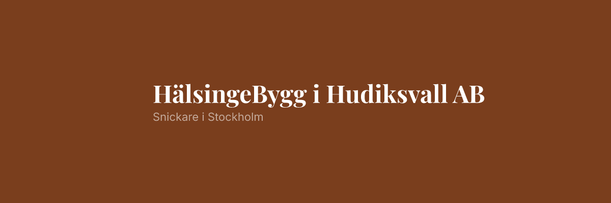 HälsingeBygg i Hudiksvall AB