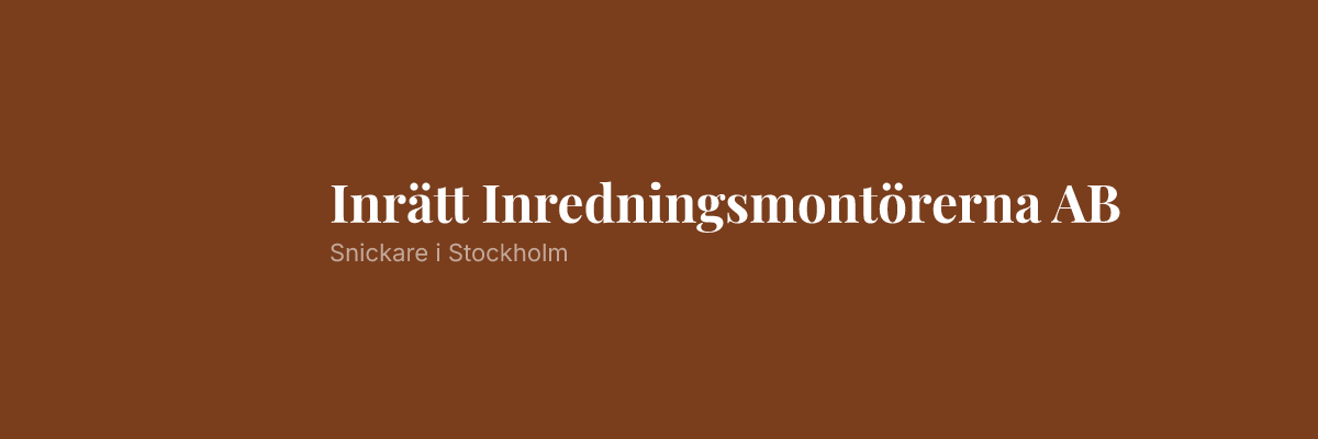 Inrätt Inredningsmontörerna AB