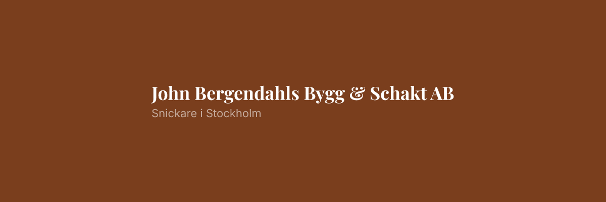 John Bergendahls Bygg & Schakt AB