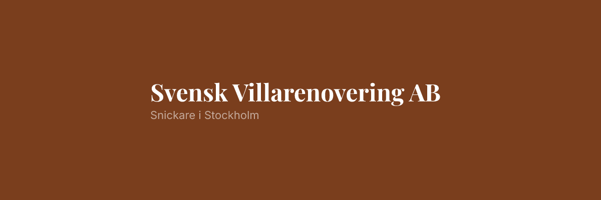 Svensk Villarenovering AB