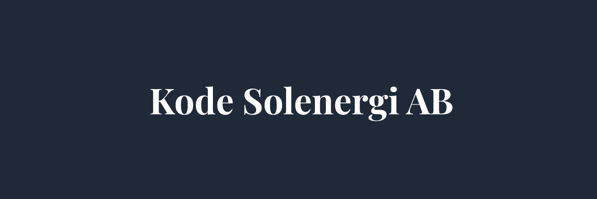 Kode Solenergi AB – Solceller i Göteborg