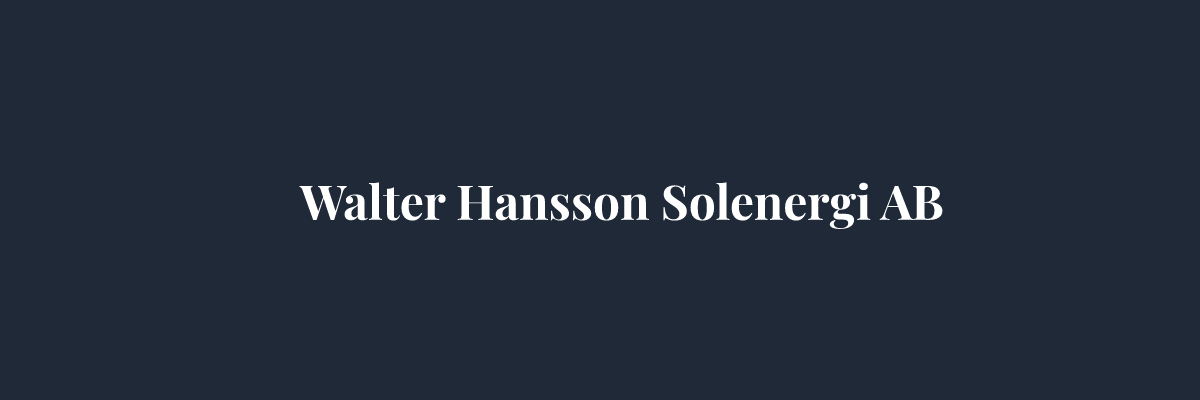 Walter Hansson Solenergi AB – Solceller i Göteborg