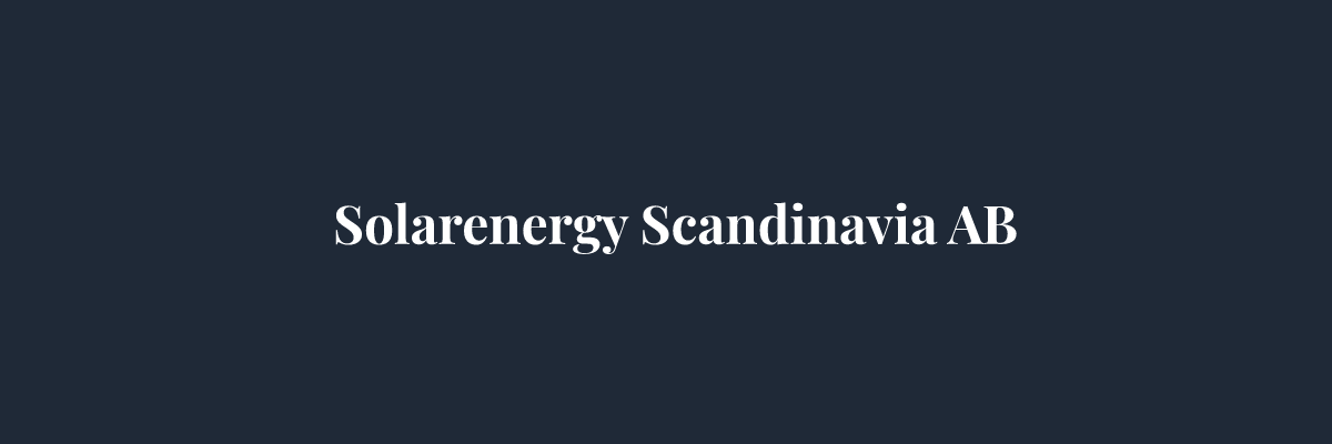 Solarenergy Scandinavia AB – Solceller i Stockholm