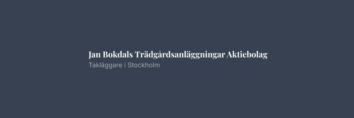 Jan Bokdals Trädgårdsanläggningar Aktiebolag